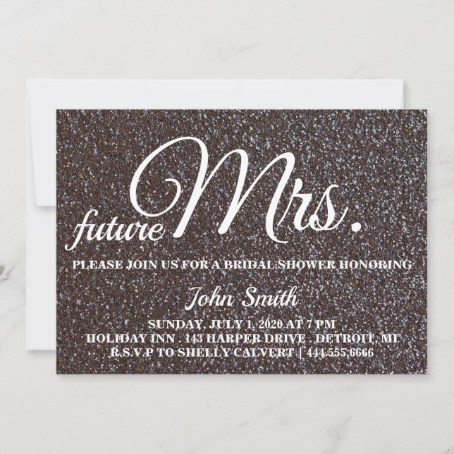 Glitter Bridal Shower future Mrs. Invitation (Front)