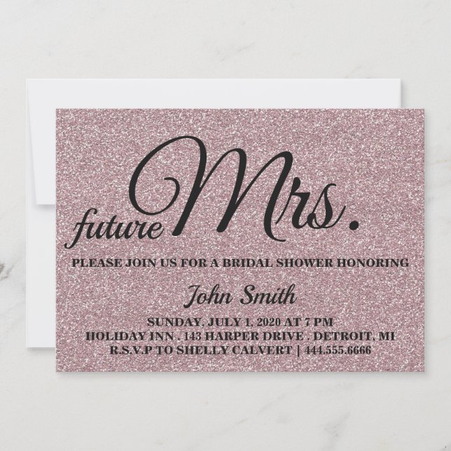 Glitter Bridal Shower future Mrs. Invitation (Front)