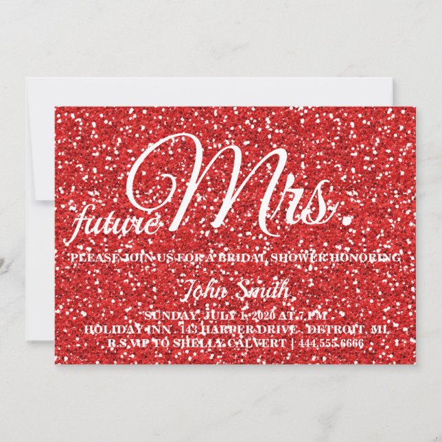 Glitter Bridal Shower future Mrs. Invitation (Front)