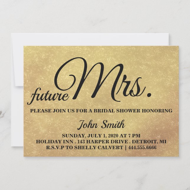 Glitter Bridal Shower future Mrs. Invitation (Front)