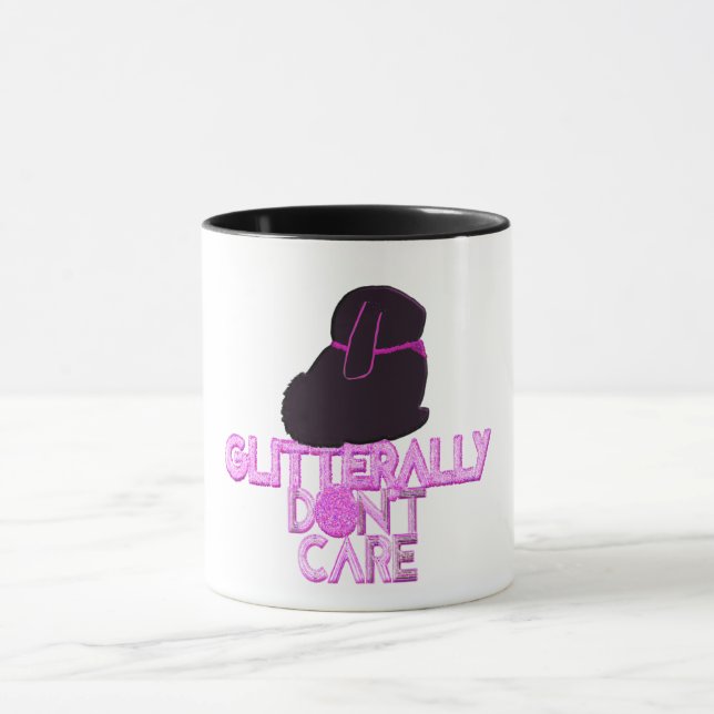 Glitter bunny don't care mug (Center)