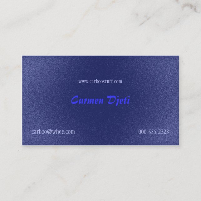 glitter burst (blue) business card (Front)
