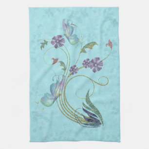 Glitter Butterflies Tea Towel
