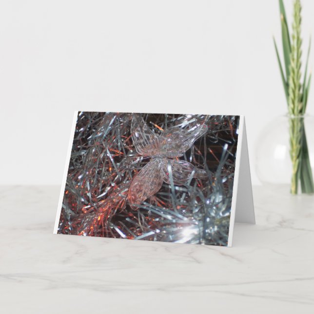 Glitter Butterfly Holiday Card (Front)