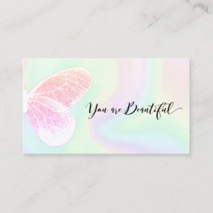 Glitter Butterfly Holographic Salon Appointment Card