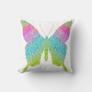 Glitter Butterfly Pillow - pick a background