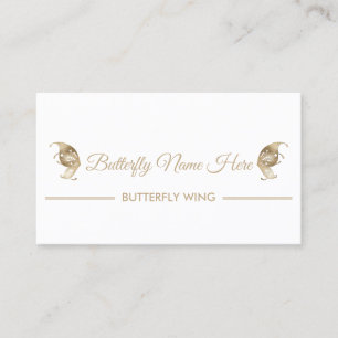 Glitter Butterfly Wings Swirl Decor Gold Business Card