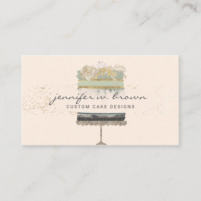 Glitter Cake Business Card (Front)