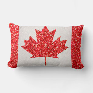 Glitter Canada flag rectangle accent pillow
