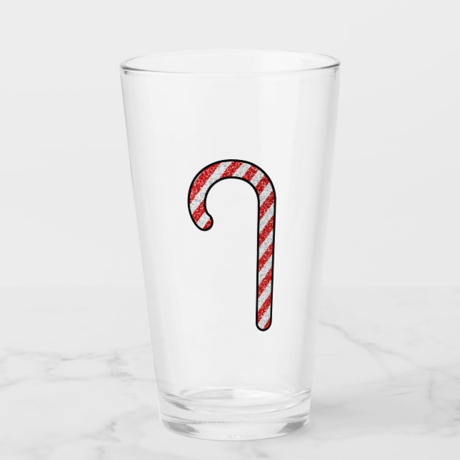 Glitter Candy Cane Glass (Front)