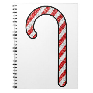 Glitter Candy Cane Notebook