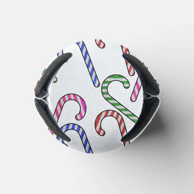 Glitter Candy Cane Pattern Can Cooler (Bottom)