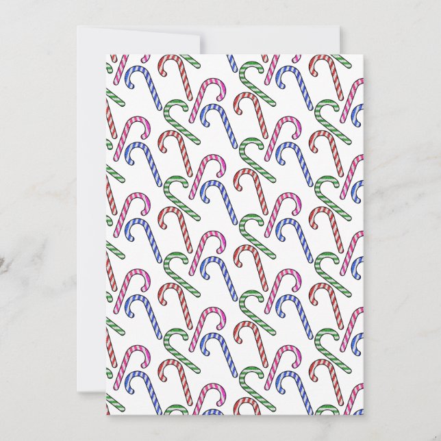 Glitter Candy Cane Pattern Invitation (Front)