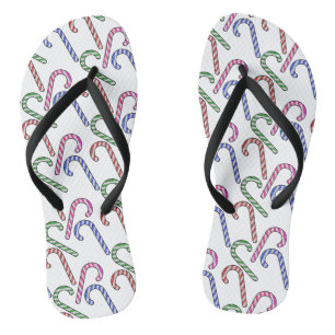 Glitter Candy Cane Pattern Jandals