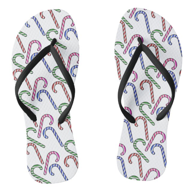 Glitter Candy Cane Pattern Jandals (Footbed)