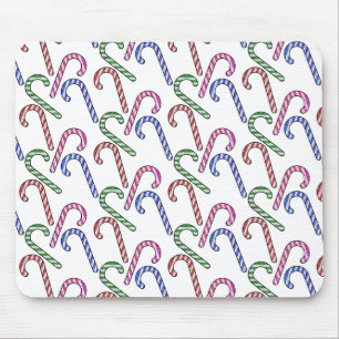 Glitter Candy Cane Pattern Mouse Pad