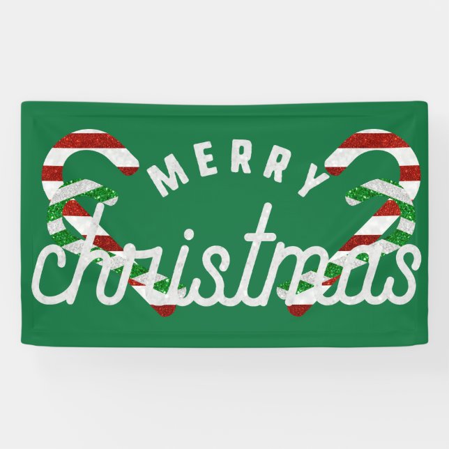 Glitter Candy Canes Banner (Horizontal)