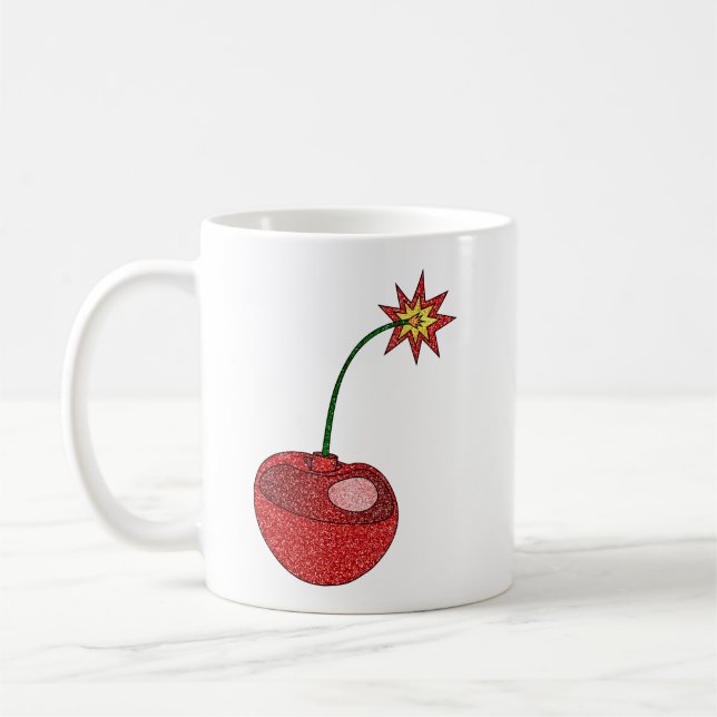 Glitter Cherry Bomb Coffee Mug (Left)