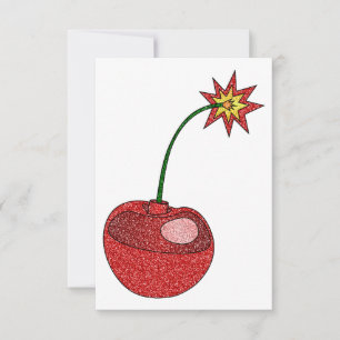 Glitter Cherry Bomb Thank You Card