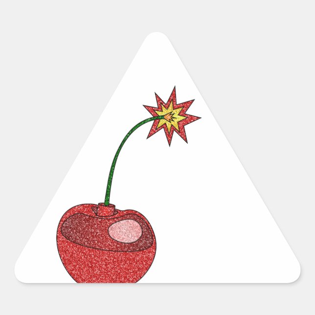 Glitter Cherry Bomb Triangle Sticker (Front)