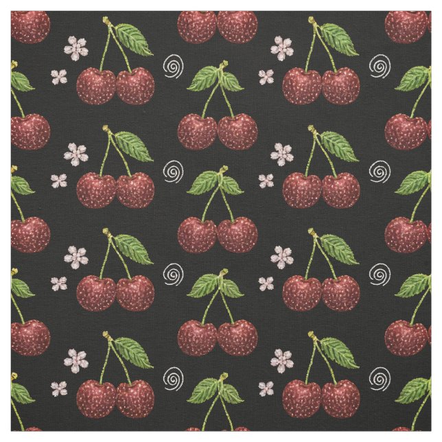 Glitter Cherry Seamless Fabric (Swatch)