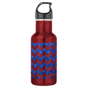 Glitter Chevron Blue 532 Ml Water Bottle