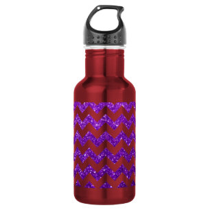 Glitter Chevron Purple 532 Ml Water Bottle