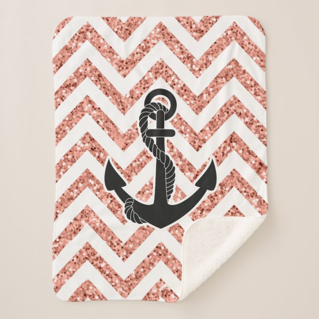 Glitter Chevrons Sherpa Blanket (Front)