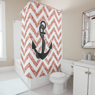 Glitter Chevrons Shower Curtain