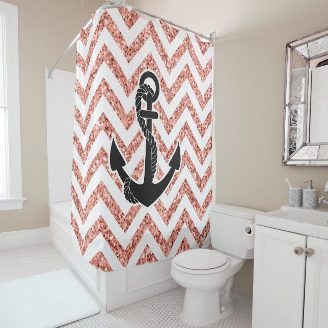 Glitter Chevrons Shower Curtain (In Situ)