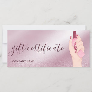 Glitter Chic Nail Artist Business Gift Certificate