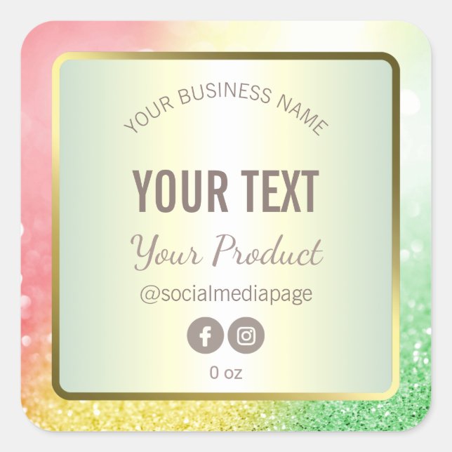 Glitter Christmas Green Gold Glitter Product Label (Front)