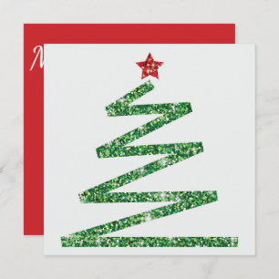 Glitter Christmas tree Invitation