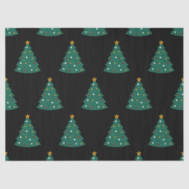 Glitter Christmas Tree Tissue Paper (Front)