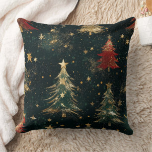 Glitter Christmas Trees & Stars (2) Cushion