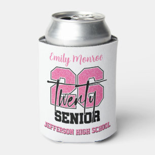 Glitter Class of 2026 Senior Typography Design Can Cooler
