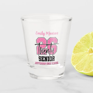 Glitter Class of 2026 Senior Typography Design Shot Glass