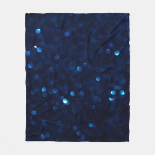 Glitter classic blue lights fleece blanket