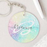 Glitter Colourful Glamourous Pretty Pattern<br><div class="desc">Aesthetic pretty chic bokeh glitter background in beautiful pastel colours,  that you can personalise with your custom monogram and/or name.</div>
