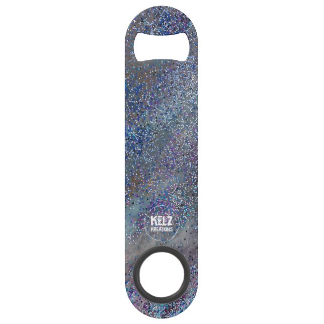 Glitter Colourful Stainless Steel Bottle Opener (Back)