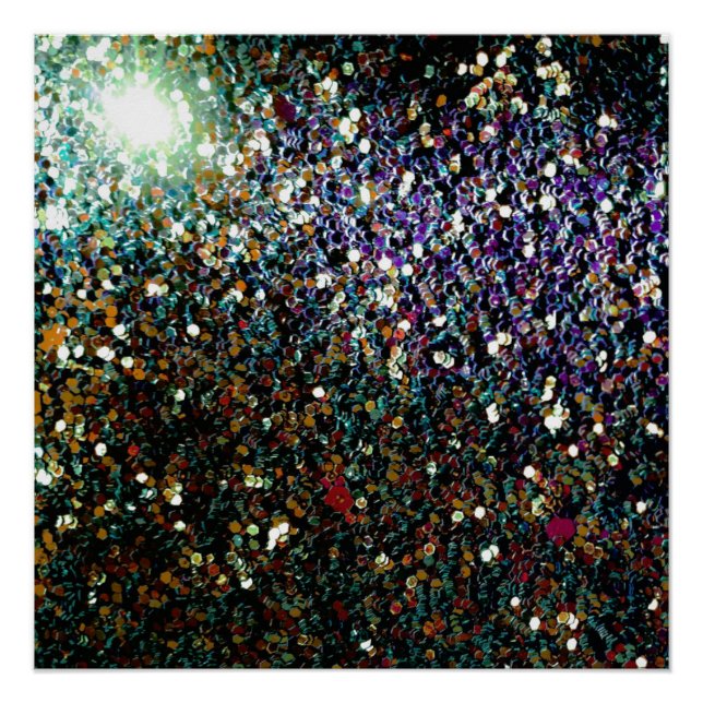 Glitter comet & stars poster (Front)