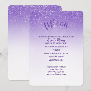 Glitter Confetti 15th Birthday Party Invitation