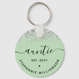 Glitter Confetti Auntie Est Custom New Aunt Gifts Key Ring