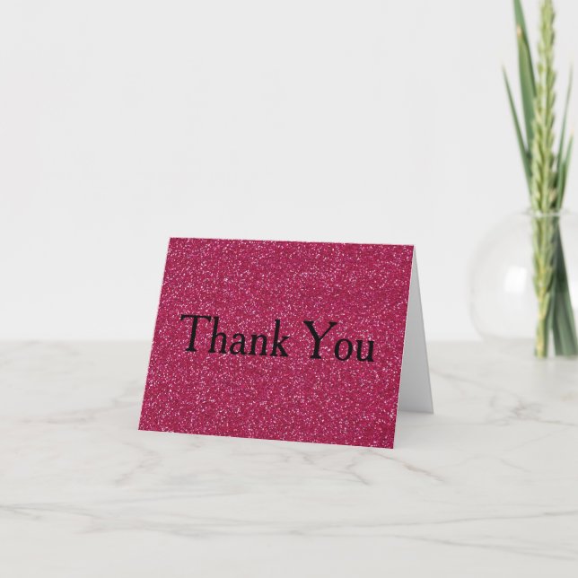 Glitter Confetti Faux Foil Thank You Card (Front)