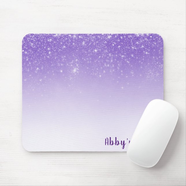 Glitter Confetti On Purple Mouse Pad (With Mouse)