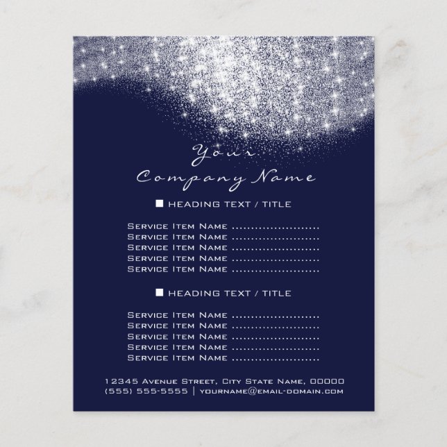 Glitter Confetti Prices Silver Grey Whit Blue Navy Flyer (Front)