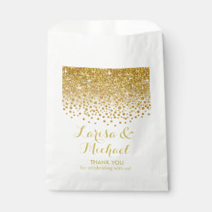 Glitter Confetti Shower Wedding Party gold white Favour Bags