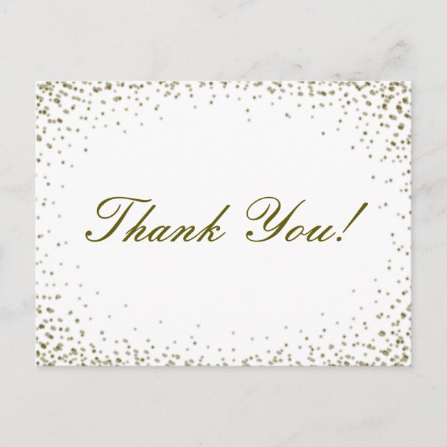 Glitter Confetti Thank You Postcard (Front)