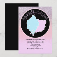  Glitter Cotton Candy Birthday Party Pink Blue