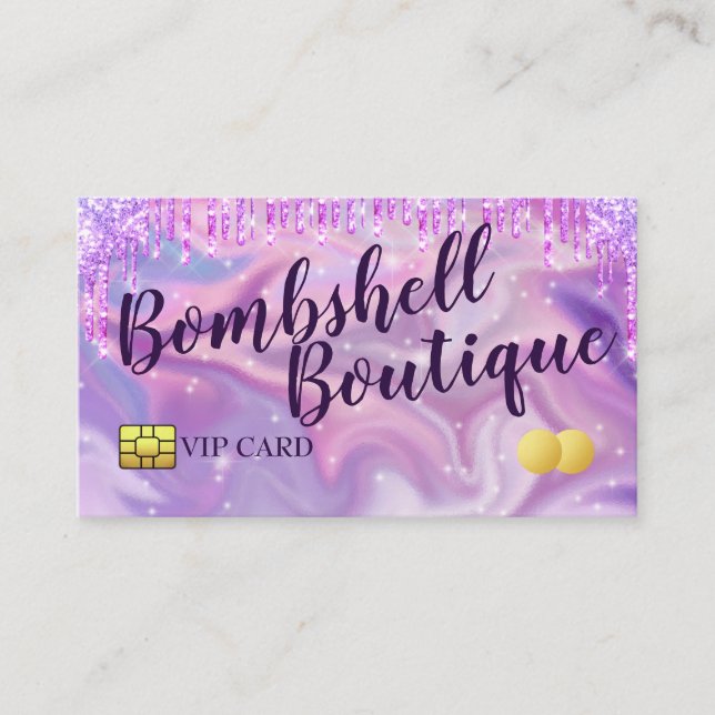 Glitter Credit Card Style Business Cards (Front)